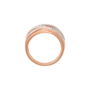 14K Rose Rhodium Plated 1/3 CTW Diamond Ring