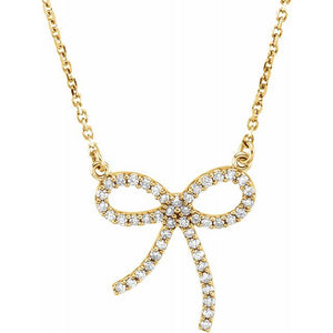 Diamond Bow Necklace