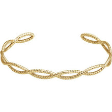 Load image into Gallery viewer, 14K Yellow Rope Cuff Bracelet
