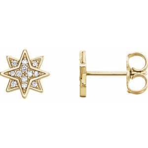 14K Yellow .08 CTW Natural Diamond Star Earrings