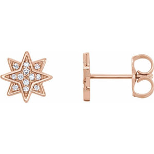 14K Rose .08 CTW Natural Diamond Star Earrings