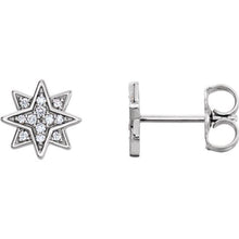 Load image into Gallery viewer, 14K White .08 CTW Natural Diamond Star Earrings
