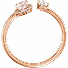 Load image into Gallery viewer, 14K Rose Natural Morganite &amp; 1/6 CTW Natural Diamond Halo-Style Ring
