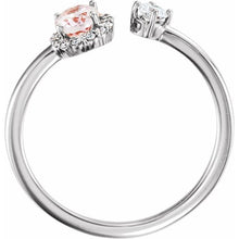 Load image into Gallery viewer, 14K White Natural Morganite &amp; 1/6 CTW Natural Diamond Halo-Style Ring
