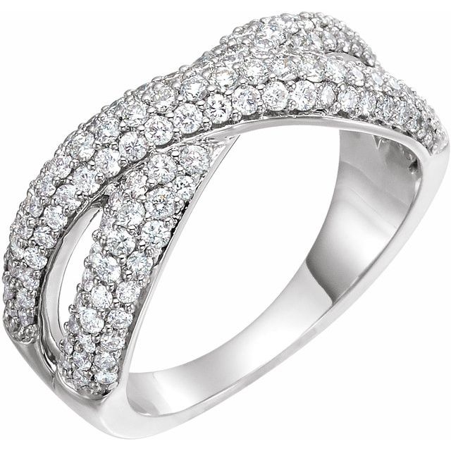 Pave Diamond Criss-Cross Ring