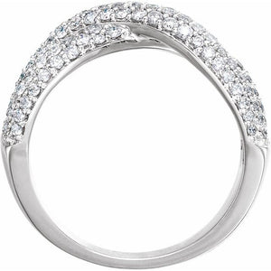 Pave Diamond Criss-Cross Ring