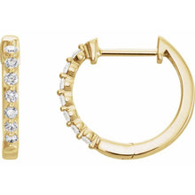 Load image into Gallery viewer, 14K Yellow 1/5 CTW Natural Diamond Hoop Earrings
