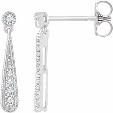 Load image into Gallery viewer, 14K White 1/6 CTW Natural Diamond Teardrop Earrings
