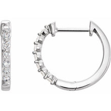 Load image into Gallery viewer, 14K White 1/5 CTW Natural Diamond Hoop Earrings
