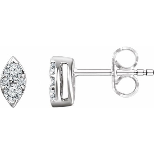 Marquise Diamond Cluster Earrings