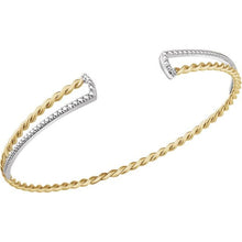 Load image into Gallery viewer, 14K Yellow &amp; White Twisted Rope Cuff Bracelet
