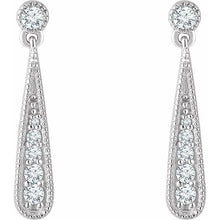 Load image into Gallery viewer, 14K White 1/6 CTW Natural Diamond Teardrop Earrings
