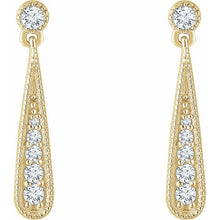 Load image into Gallery viewer, 14K Yellow 1/6 CTW Natural Diamond Teardrop Earrings
