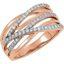 Load image into Gallery viewer, 14K Rose Rhodium Plated 1/3 CTW Diamond Ring
