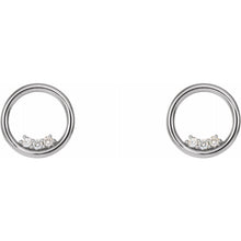 Load image into Gallery viewer, Three Stone Diamond Circle Earrings
