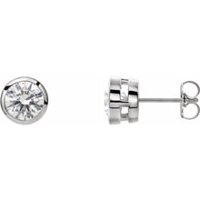 Load image into Gallery viewer, Diamond Tapered Bezel-Set Stud Earrings
