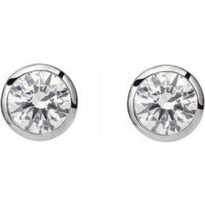 Diamond Tapered Bezel-Set Stud Earrings