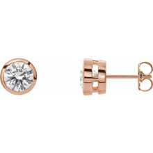 Load image into Gallery viewer, Diamond Tapered Bezel-Set Stud Earrings
