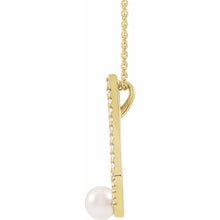 Load image into Gallery viewer, Geometric Pearl and Diamond Necklace
