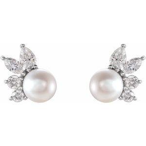 Pearl and Diamond Studs