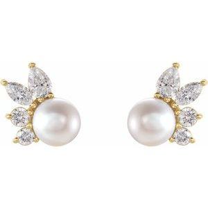 Pearl and Diamond Studs