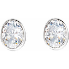 Load image into Gallery viewer, Oval Diamond Bezel-Set Stud Earrings
