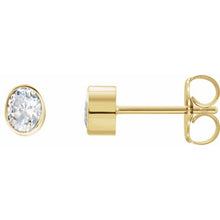 Load image into Gallery viewer, Oval Diamond Bezel-Set Stud Earrings
