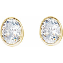 Load image into Gallery viewer, Oval Diamond Bezel-Set Stud Earrings
