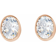 Load image into Gallery viewer, Oval Diamond Bezel-Set Stud Earrings
