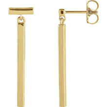 Load image into Gallery viewer, 14K Yellow Articulated Bar Earrings
