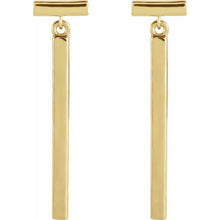 Load image into Gallery viewer, 14K Yellow Articulated Bar Earrings
