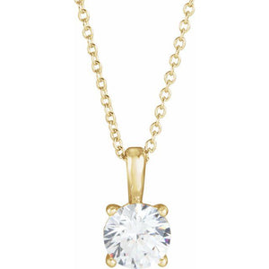 14K Yellow 1/4 CT Natural Diamond 16-18" Necklace