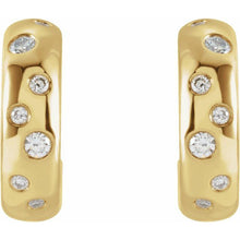 Load image into Gallery viewer, 14K Yellow 1/10 CTW Natural Diamond Huggie Earrings
