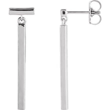 Load image into Gallery viewer, 14K White Articulated Bar Earrings
