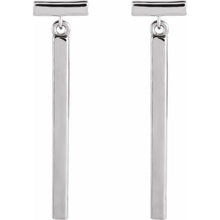 Load image into Gallery viewer, 14K White Articulated Bar Earrings
