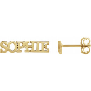 Personalized Block Nameplate Earrings