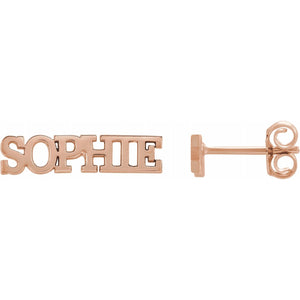 Personalized Block Nameplate Earrings