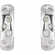 Load image into Gallery viewer, 14K White 1/10 CTW Natural Diamond Huggie Earrings
