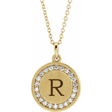 Load image into Gallery viewer, Engravable Diamond Disc Necklace
