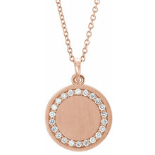 Load image into Gallery viewer, Engravable Diamond Disc Necklace
