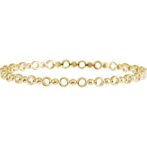 14K Yellow 4.4 mm Geometric Bangle 7" Bracelet