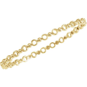 14K Yellow 4.4 mm Geometric Bangle 7" Bracelet