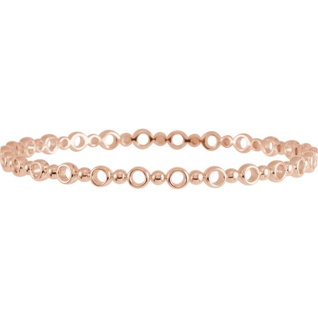 14K Rose 4.4 mm Geometric Bangle 7