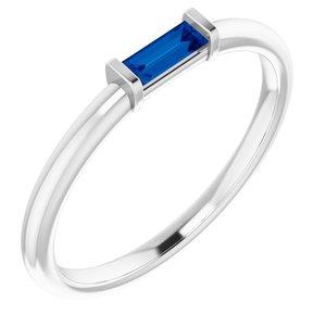 Gemstone Baguette Stackable Ring