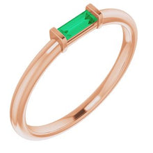 Load image into Gallery viewer, Gemstone Baguette Stackable Ring
