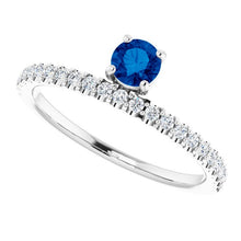 Load image into Gallery viewer, Gemstone and Diamond Asymmetrical Ring
