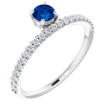 Load image into Gallery viewer, Gemstone and Diamond Asymmetrical Ring
