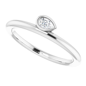 Pear Diamond Asymmetrical Stackable Ring