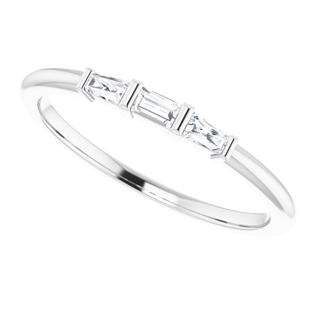Diamond Three-Stone Stackable Ring
