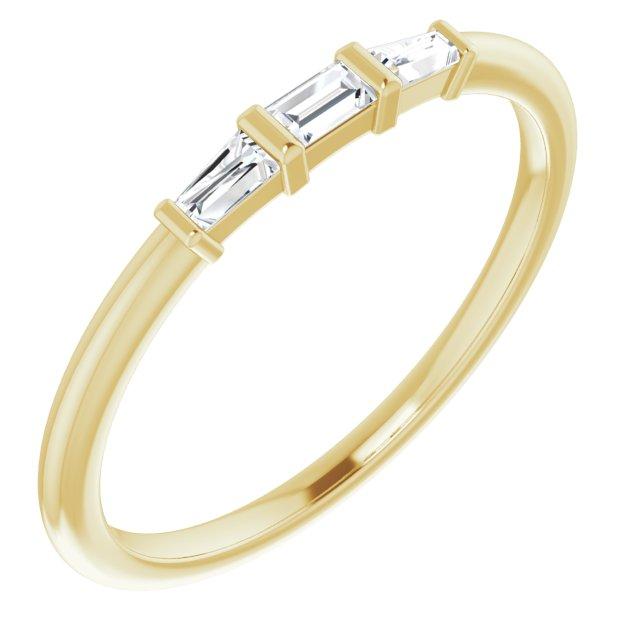 Diamond Three-Stone Stackable Ring